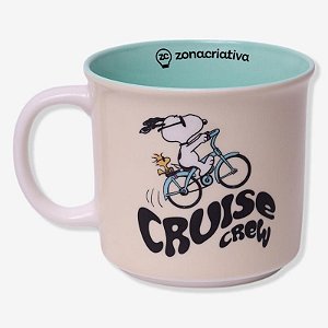 Caneca Tom Snoopy Bicicleta 350ml Zona Criativa - 10026425