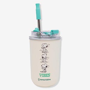 Copo Neo com Canudo Snoopy - Peanuts 300ml - ZC - 10026745