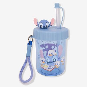 Copo Canudo Flip Infantil Stitch Disney - 500ml - 10026556