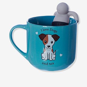 Caneca com Infusor Chá I Love Dogs 350ml -  ZC - 10025044