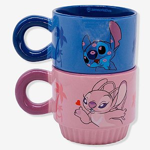 Caneca Joy Stitch e Angel - Disney - 350ML - ZC - 10026949
