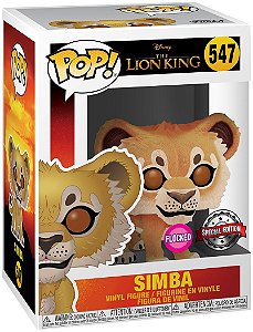 Simba 547 Exclusivo Flocked Pop Funko Rei Leão Disney