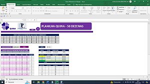 Planilha Gerar Combinações Quina - 50 Dezenas em 30 Jogos