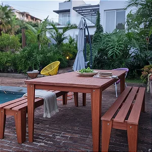 JOGO DE MESA 200X90X75 COR IMBUIA
