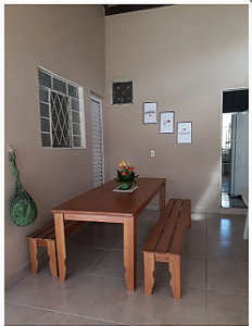 JOGO DE MESA 200X90X75 COR IMBUIA