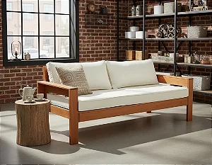 Kit - Sofá Cama Quadrado Penafort 80x190x35 IMBUIA + Colchão Penafort