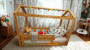 CAMA CASINHA MODELO SLIM C/ ABERTURA NOS LADOS 88x188 PENAFORT