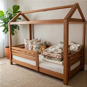 CAMA CASINHA MODELO SLIM C/ ABERTURA NOS LADOS 88x188 PENAFORT