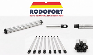 Kit 12 Uni Cabo De Alumínio Rodo E Vassoura Rodofort 1,20mts