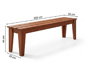 Banco avulso 200cmx35cmx44cm Cor Imbuia