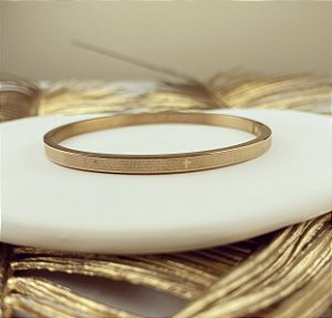 Bracelete “Pai Nosso” de Aço Inox Banhado a Ouro Rosé