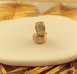 Argolinha de Micro Zircônias Diamond (4 Fileiras) Dourado