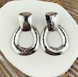 Maxi Brinco Gota Martelada (Bijuteria Fina)