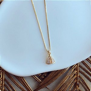 Corrente Nossa Senhora Pequena com Zircônias Diamond Dourado