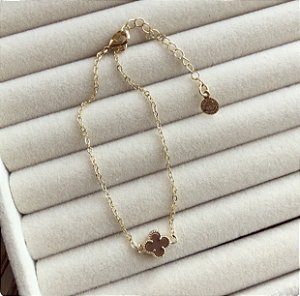 Pulseira Flor Inspired Marrom Mocha Dourado