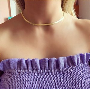 Chocker Fita Thassia Luxo Dourado