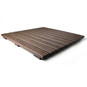 Deck 1x1 m modular texturizado jatobá - Madeira Plástica