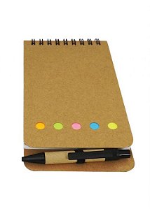 Mini Bloco Ecológico com Mini Caneta Reciclada e Post-it