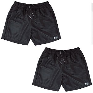 Kit 2 Bermudas Tactel Vista Rock Liso Preto