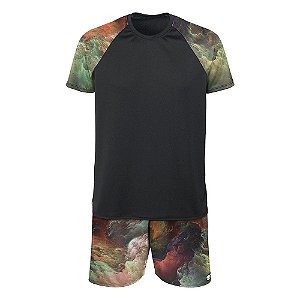 Kit Bermuda e Camiseta Vista Rock Dry Fit Nebulosa