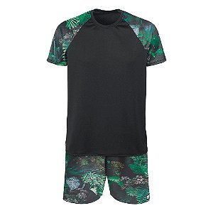Kit Bermuda e Camiseta Vista Rock Dry Fit Floral