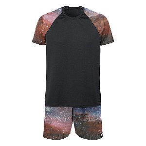 Kit Bermuda e Camiseta Vista Rock Dry Fit Galaxy