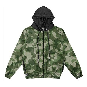 Jaqueta Corta Vento Infantil Vista Rock Camuflado Verde