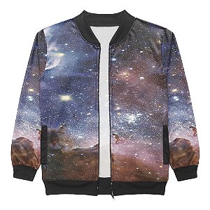 Jaqueta Bomber Vista Rock Infantil Estampa Galaxy