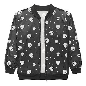 Jaqueta Bomber Vista Rock Infantil Estampa Skulls