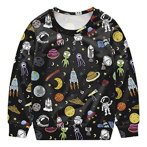 Blusa de Frio Fechada Vista Rock Estampada Space