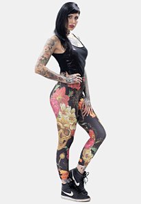 Legging Skulls Flowers