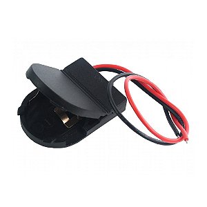 Suporte para Bateria CR2032 1 Slot com Tampa + Chave ON/OFF