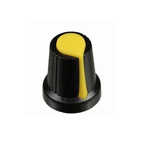 Botão Knob HW148 para Potenciômetro - Preto e Amarelo