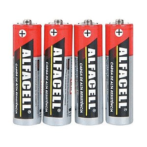 Pilha AA Alfacell 1,5V - 4 Unidades