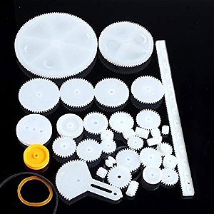 Kit Engrenagens Plásticas com Correias - 40pcs