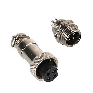Conector Mike 4 vias GX16 - Par