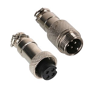 Conector Mike 4 vias GX12 - Par
