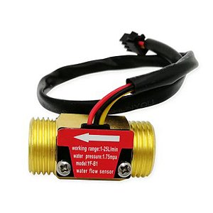 Sensor de Fluxo de Água de Latão - 1/2" 1-25L/min