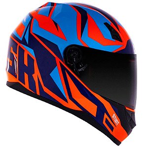 Capacete Norisk Ff391 Cutting Laranja Fluorescente e Azul