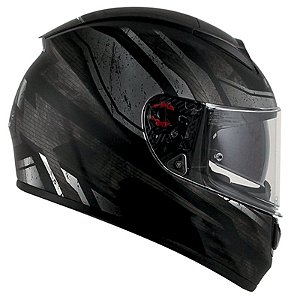 Capacete Ls2 Vector Ff397 Razor Preto Fosco, Prata e Cinza (Com viseira solar)