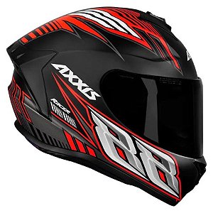 Capacete Axxis Draken Racer Preto Fosco, Vermelho e Cinza