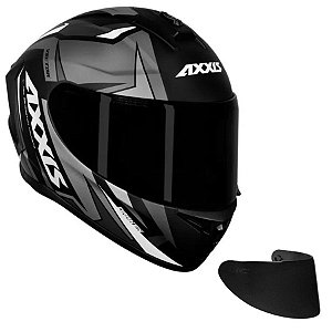 COMBO - Capacete Axxis Draken Vector Preto fosco e cinza