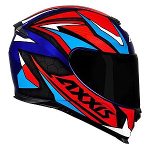 Capacete Axxis Eagle Power Gloss Azul, Vermelho e Azul