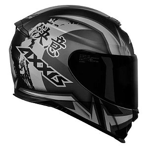 Capacete Axxis Eagle Japan Preto Fosco e Cinza