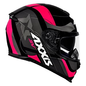 Capacete Axxis Eagle Sv Smart Gloss Black Grey Pink (com viseira Solar)