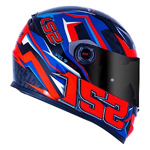 Capacete FF358 Classic Veloxer Laranja e Azul