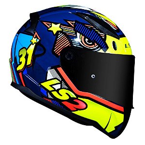 Capacete LS2 Rapid FF353 Khan Azul e Amarelo