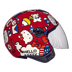 Capacete Peels Freeway Hello kitty Usa Vermelho e Branco