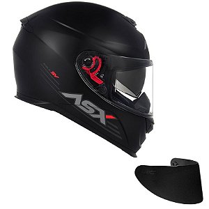 Combo Capacete Asx Eagle SV Solid Fosco Preto