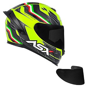 Combo Capacete Asx Eagle Racing Italy Brilho Amarelo